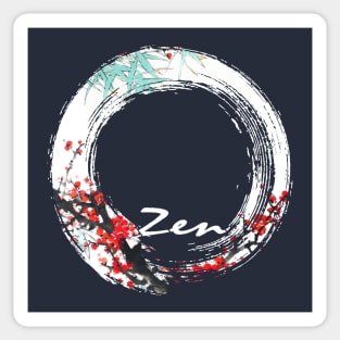 Zen with Chinese Ink Plum Bamboo with dots Sticker